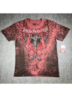 Deadstock Throwdown T-Shirt 2XL Red Black MMA NWT